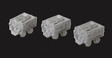 Slate Wagons - Kit (Cast Metal) -- Unpainted pkg(3)