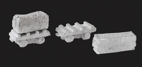 Block Wagons w/Stone Block Loads - Kit (Cast Metal) -- Unpainted pkg(2)
