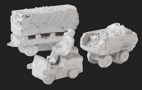 Stone Train - Kit (Cast Metal) -- Mine/Critter Loco, 3 Wagons (Unpainted)
