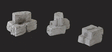 Cut-Stone Block Stacks - Kit (Cast Metal) -- Unpainted pkg(3)