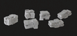Slate Stacks - Kit (Cast Metal) -- Unpainted pkg(6)
