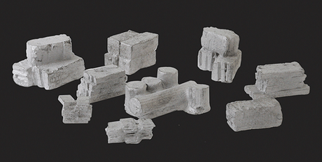 Stone Columns, Blocks, Slabs & Slate Stack Assortment - Kit (Cast Metal) -- 9 Different Stacks