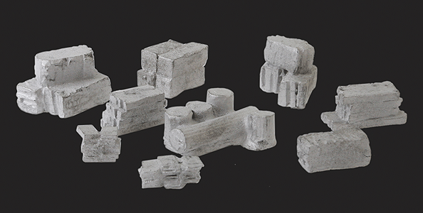 Stone Columns, Blocks, Slabs & Slate Stack Assortment - Kit (Cast Metal) -- 9 Different Stacks