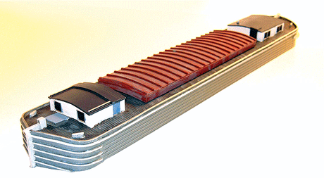 Erie Canal Barge - Waterline Hull -- Resin Kit - 15 x 2 x 1-1/2"  38.1 x 5.1 x 3.8cm
