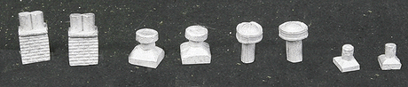 Roof Detail Assortment - Making A Scene(TM) -- Vintage (Unpainted Metal Castings)