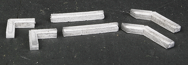 Roof Ductwork Assortment - Making A Scene(TM) -- 2 Each: Straight, 45-Degree Corner, 90-Degree Angle (Unpainted Metal Casting