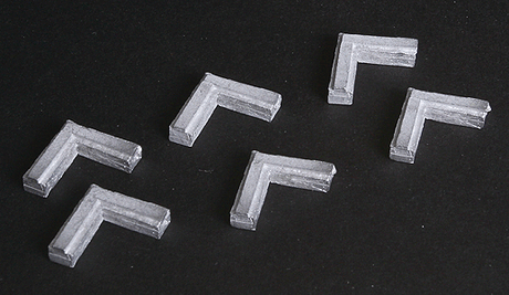 Roof Ductwork - Making A Scene(TM) -- Unpainted Metal Castings - 90-Degree Corners pkg(6)