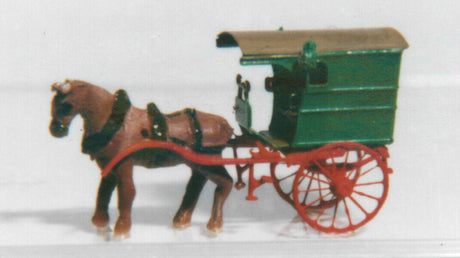 Buggy Horses with Harness -- Unpainted Metal Castings pkg(4)