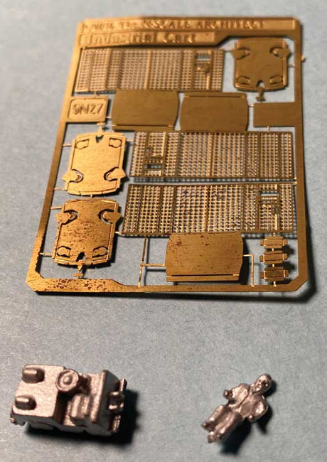 Kiln Cart Train - Cast and Etched Metal Kit -- Critter Locomotive, Driver, 3 Cars (unpainted)-2