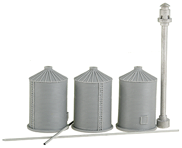 Nansen Street Models - Division of N Scale Architect -- Grain Silo (3) & Vacuum Pipe System