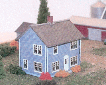 Nansen Street Models - Division of N Scale Architect -- Farm House (Laser-Cut Wood Kit) - 1-1/2 x 7/8 x 1-9/16"  3.7 x 2.1 x 3.9cm