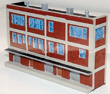 Nansen Street Models - Division of N Scale Architect -- Low Relief 3-Story Warehouse with Roof Details