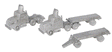 Nansen Street Models - Division of N Scale Architect -- Truck Tractor & 20' Chassis with Bogie pkg(2)