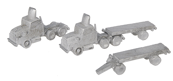 Nansen Street Models - Division of N Scale Architect -- Truck Tractor & 20' Chassis with Bogie pkg(2)