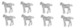Nanse Street Models - Division of N Scale Architect - Unpainted Metal Castings -- Horses pkg(10)