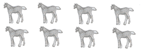 Nanse Street Models - Division of N Scale Architect - Unpainted Metal Castings -- Horses pkg(10)