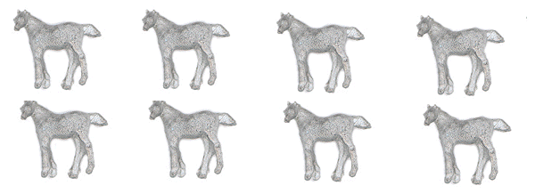 Nanse Street Models - Division of N Scale Architect - Unpainted Metal Castings -- Horses pkg(10)