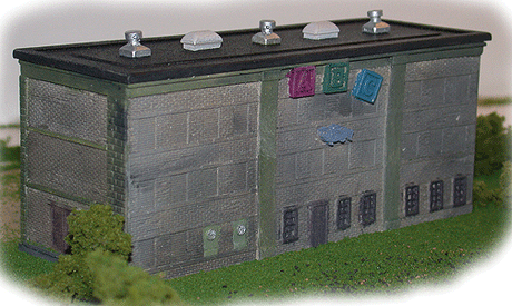 Nansen Street Models - A Division Of N Scale Architect -- ABC Recycling Warehouse - 5-1/2 x 2 x 2-1/4"  14 x 5.1 x 5.7cm