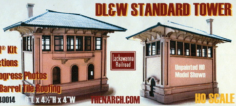 Delaware, Lackawanna & Western Standard Concrete Tower -- Taskboard(R) Kit pkg(2) - 6 x 4 x 4-1/2"  15.2 x 10.2 x 11.4cm-1