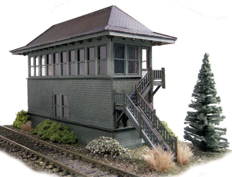 New York Central System/Boston & Albany Standard Wooden Tower -- Laser-Cut Wood Kit - 7-1/2 x 2-3/4 x 4"  19.1 x 7 x 10.2cm-1