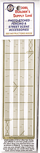 5-Strand Stock Fence w/Gates & Corners - Model Builder's Supply Line -- Etched Brass Fencing, 300 Scale Feet