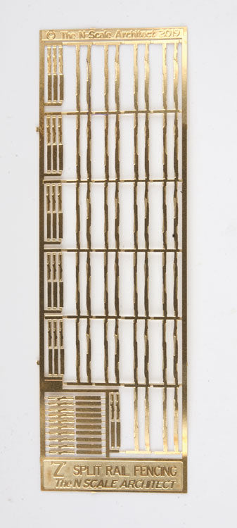 Split Rail Fence with Wood Bark Texture and 3D Posts -- Etched-Brass Kit, 240 Scale Feet Total