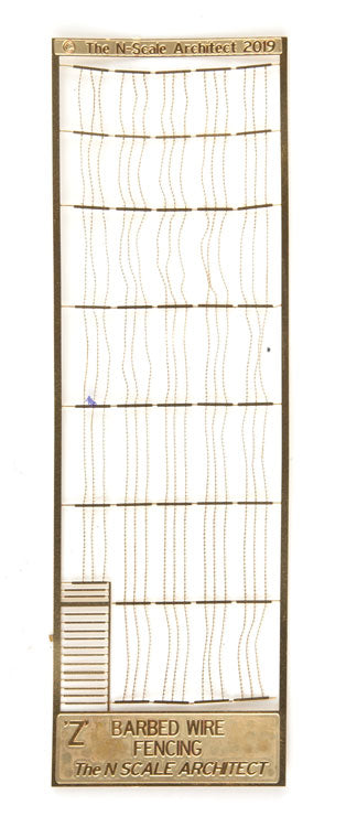 3-Strand Barbed Wire Fence with Ultra Fine Wire and Posts -- Etched-Brass Kit, 240 Scale Feet Total