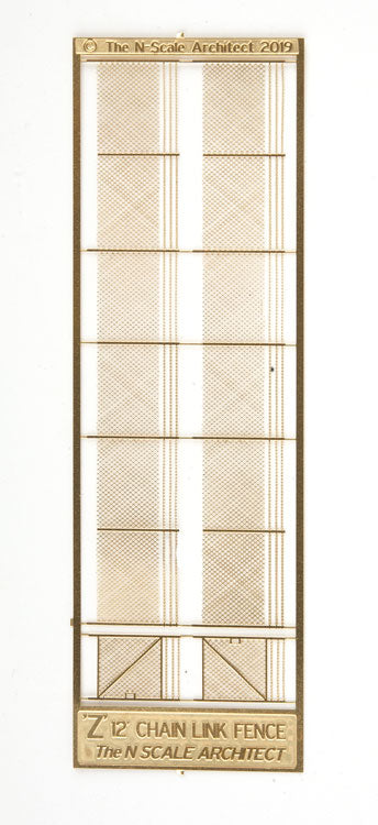 12' Security Fence with Gates, Barbed Wire and Posts -- Etched-Brass Kit, 140 Scale Feet Total