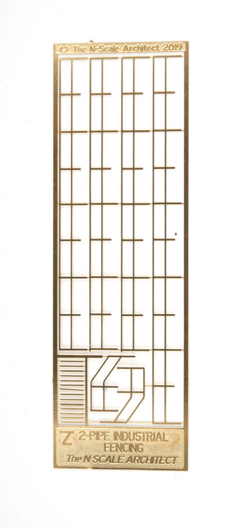 Industrial 2-Pipe Railing with Stair Railing and Posts -- Etched-Brass Kit, 240 Scale Feet Total