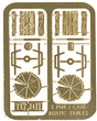 Cafe/Picnic Table w/Umbrellas & Signs - Shire Scenes -- Etched-Metal Kit