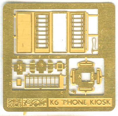 Shire Scenes Telephone Booth w/Interior - Kit (Etched Metal) -- Classic British pkg(2)