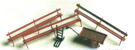 Three Seats, Wheel Barrow and Cart LMS-19V - Etched-Brass Kit
