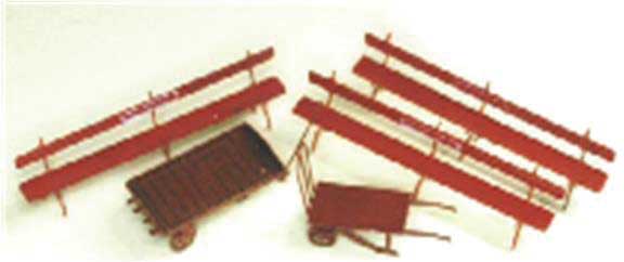Three Seats, Wheel Barrow and Cart LNER - Etched-Brass Kit