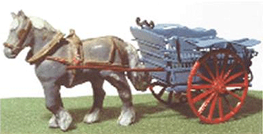 Shire Scenes Horse-Drawn Wagon w/Horse & Lamp Jewels - Kit (Etched Metal) -- Market Cart