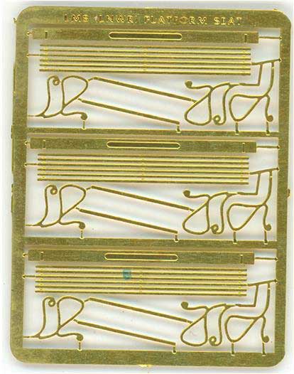 LMS-LNWR Platform Seats - Etched-Brass Kit -- pkg(3)-2