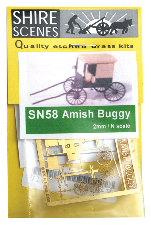 Shire Scenes Horse-Drawn Wagon w/Horse & Lamp Jewels - Kit (Etched Metal) -- Amish Buggy