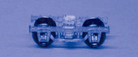 Passenger Car Trucks - 4-Wheel with Metal Sideframes & Wheel - 1 Pair -- Old Style; 7'3" Wheelbase