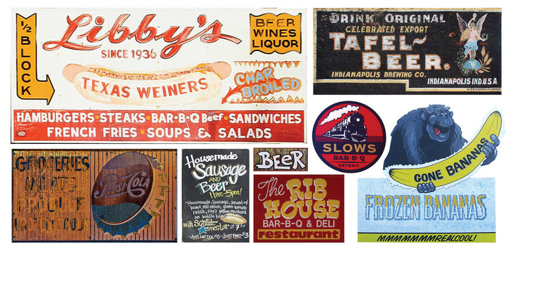 Food Sign Decals -- Set #6