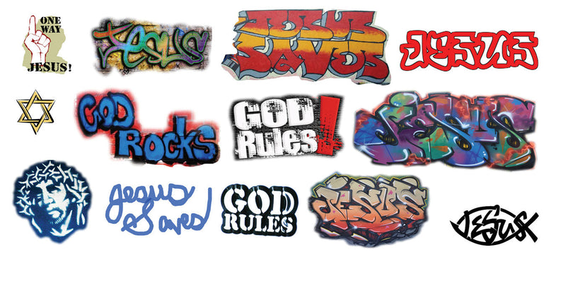 Jesus Graffiti Decals -- Set #1