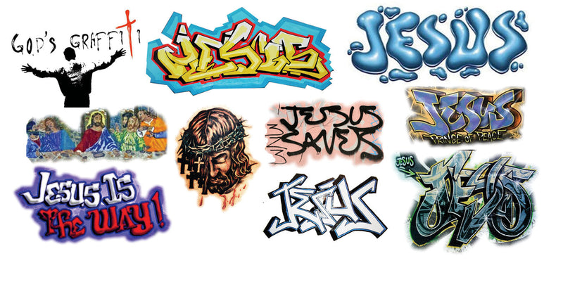 Jesus Graffiti Decals -- Set #2