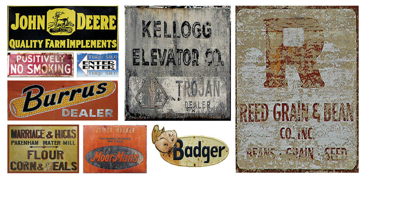 Feed & Seed Sign Decals -- Set #1