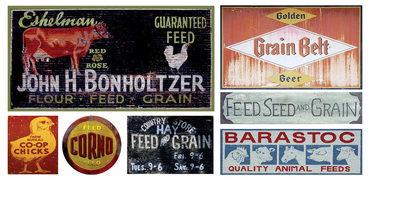 Feed & Seed Sign Decals -- Set #3