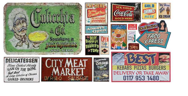 Food Sign Decals -- Set #7