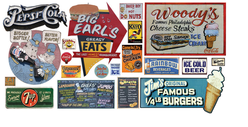 Food Sign Decals -- Set #8