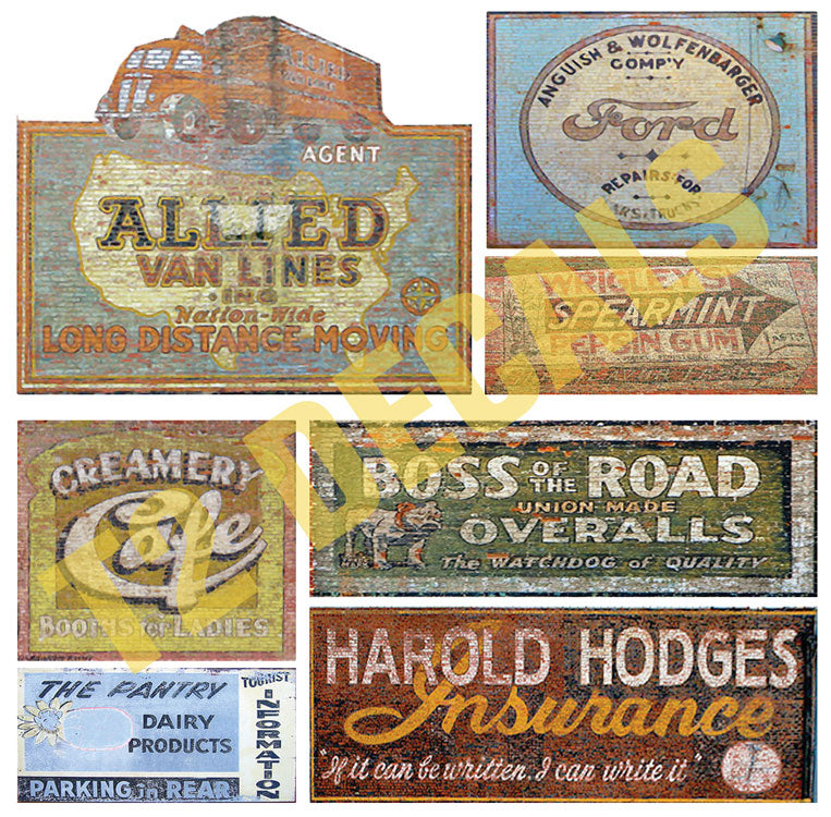 Ghost Sign Decals -- Set #19