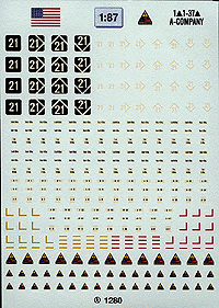 TL Decals - Military - United States Army -- 1st Armored Division "Old Ironsides", 37th Regiment, 1st Battalion, A-Comp