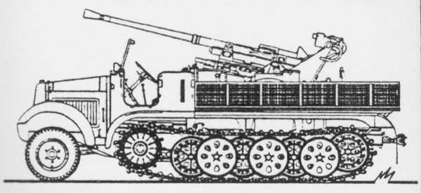 Military - Former German Army WWII - Half-Tracks -- Sd.Kfz. 6/2 with Anti-Aircraft Flak 36 Gun