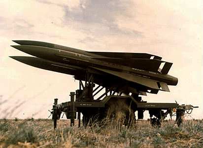 Military - US/NATO - Hawk MIM-23B Improved Missile Launch/Control System -- M390C Transport Platform with 3 Surface-to-Air Missiles