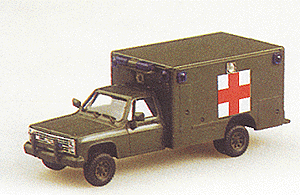 Military - US/NATO (Modern) - Light Trucks -- Ambulance with Chevrolet Pick-Up Cab (green, Red & White Cross Markings)