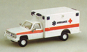 Military - US Air Force (Modern) - Light Trucks -- Ambulance with Chevrolet Pick-Up Cab (white, red; Blue Lettering)